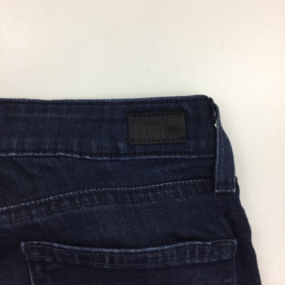 PAIGE Medium/Dark Wash 5 Pocket Logo Hardware VERDUGO Skinny Ankle Jeans - Picture 9 of 13